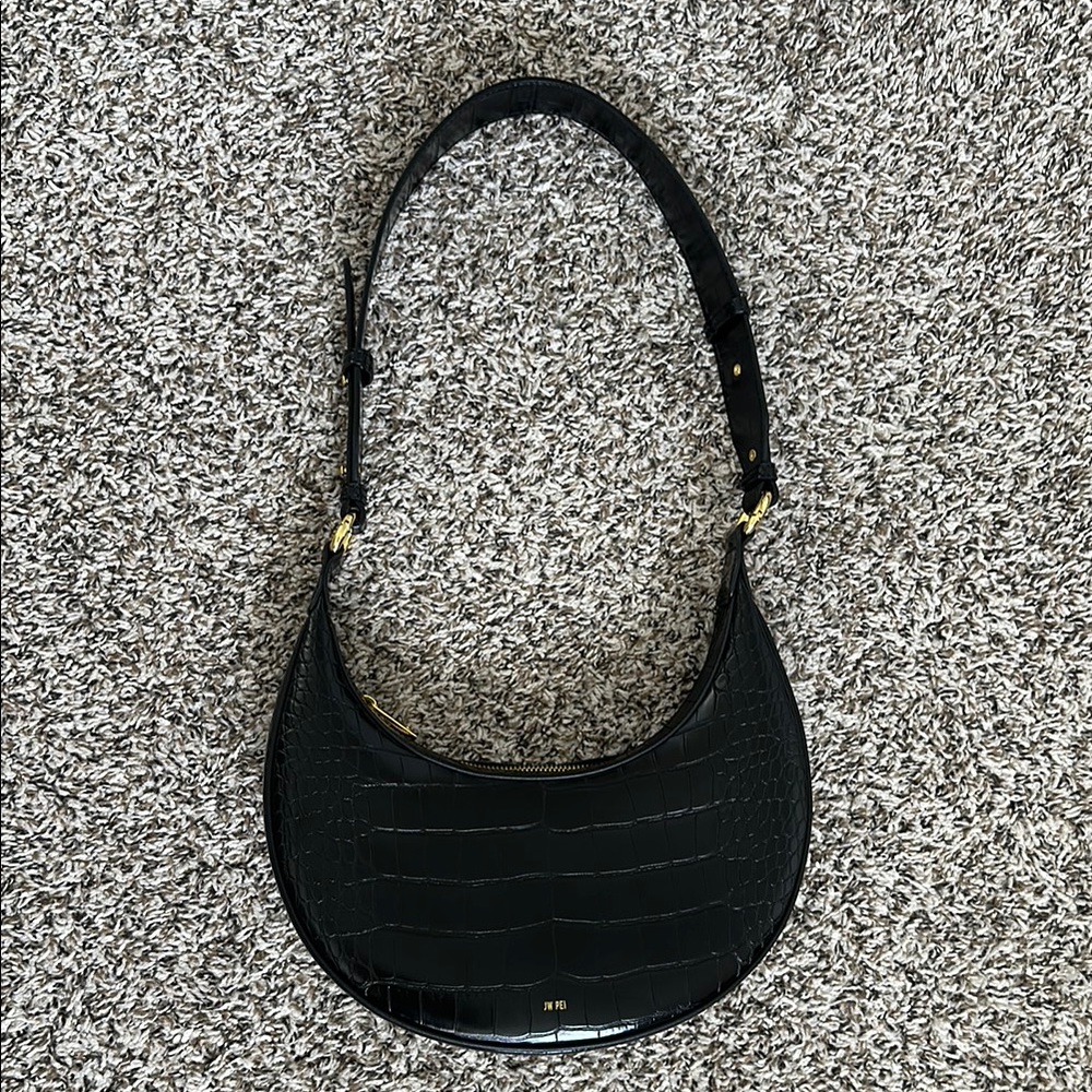 JW PEI - Carly Saddle Bag - Black Croc